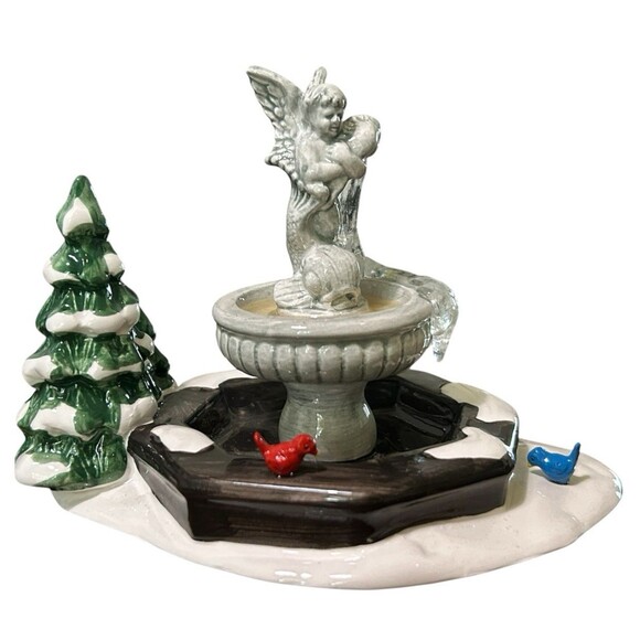 Dept 56 Snow Village Winter Fountain #5409-7 Town Square Frozen Water Fountain - Picture 1 of 7